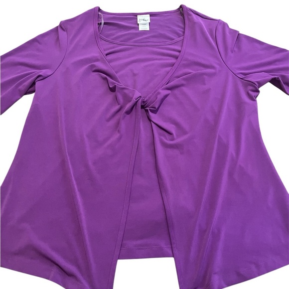 Just My Size Women’s Purple Solid Tunic Blouse - Picture 1 of 5